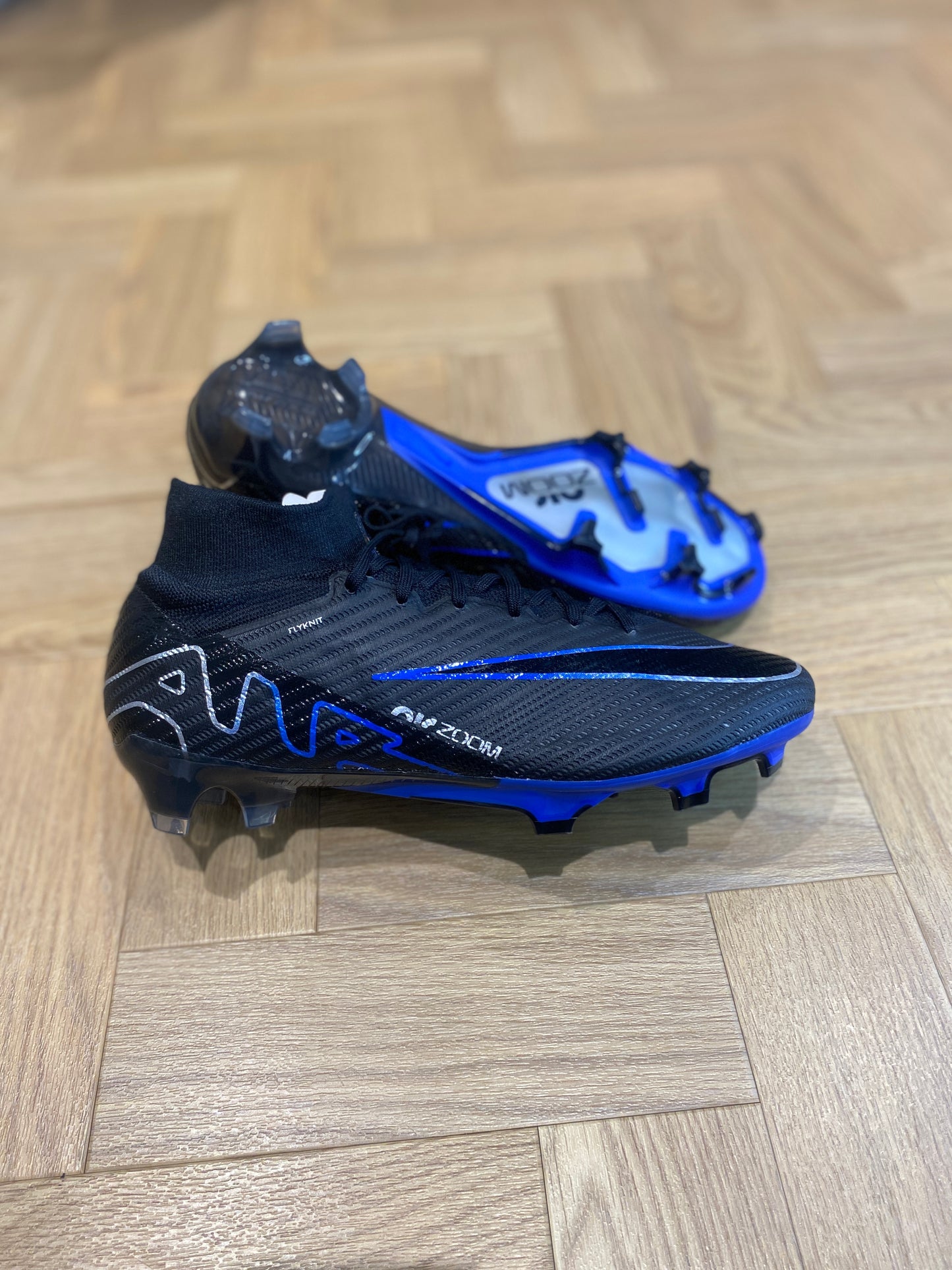 Nike Zoom Mercurial Superfly 9 Elite FG - Black / Blue