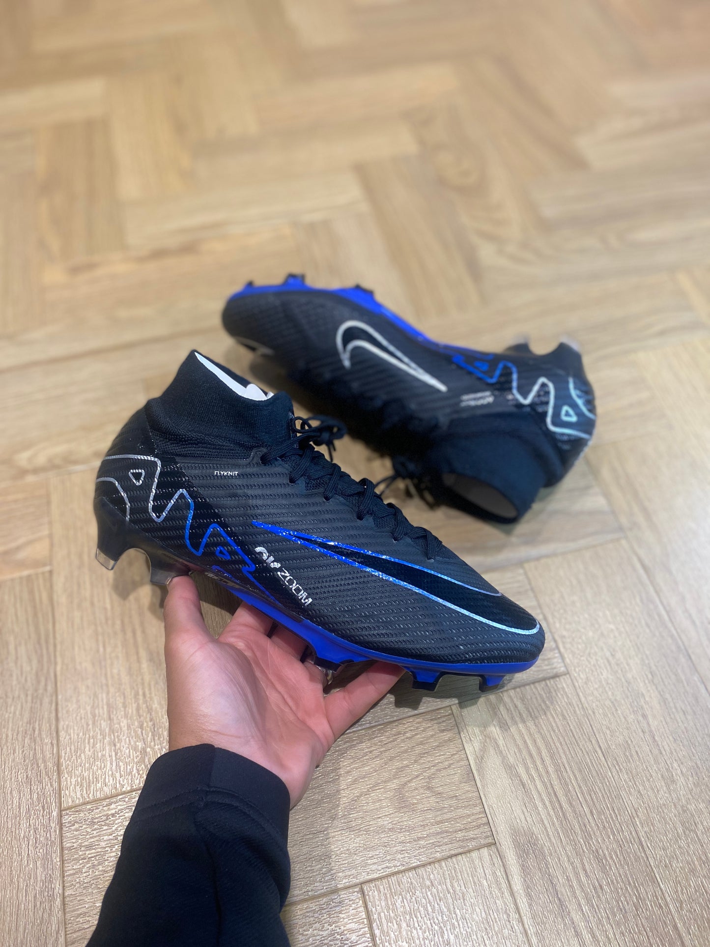 Nike Zoom Mercurial Superfly 9 Elite FG - Black / Blue