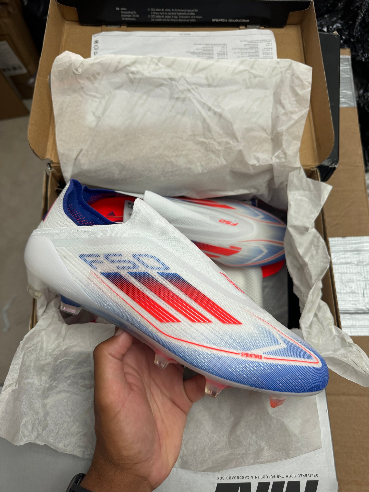 Adidas F50 Elite LL FG - White / Blue