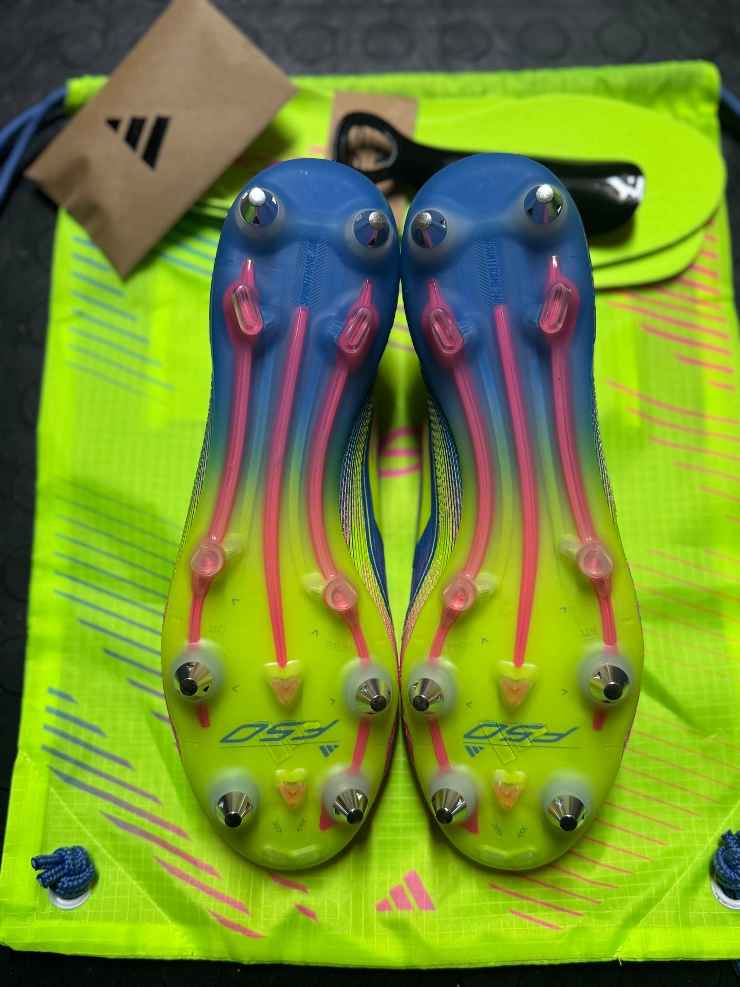 Adidas F50 LL Elite SG - Blue / Yellow / Pink