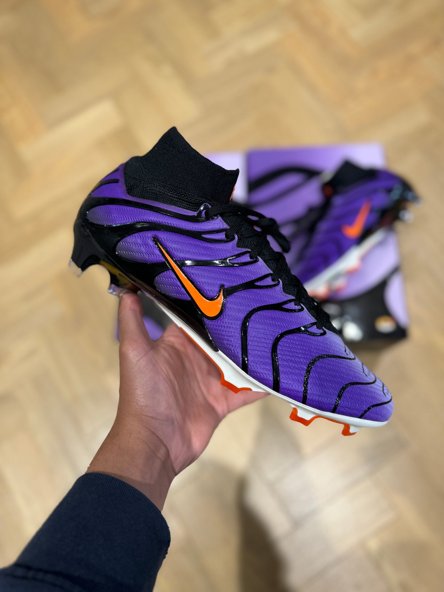 Nike Zoom Mercurial Superfly 9 Elite x Air Max Plus FG - Purple / Black