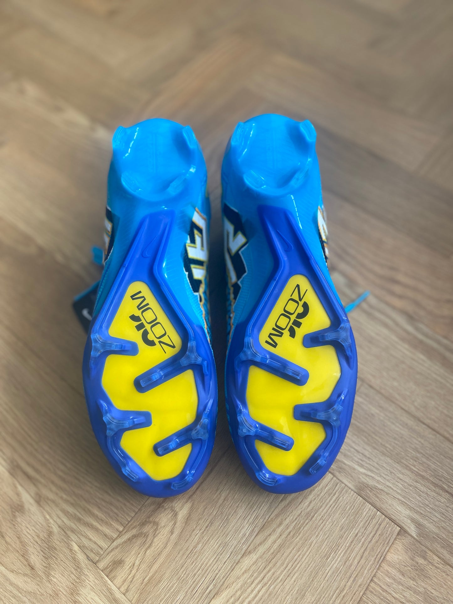 Nike Zoom Mercurial Superfly 9 Elite 'KM' FG - Blue/ Yellow