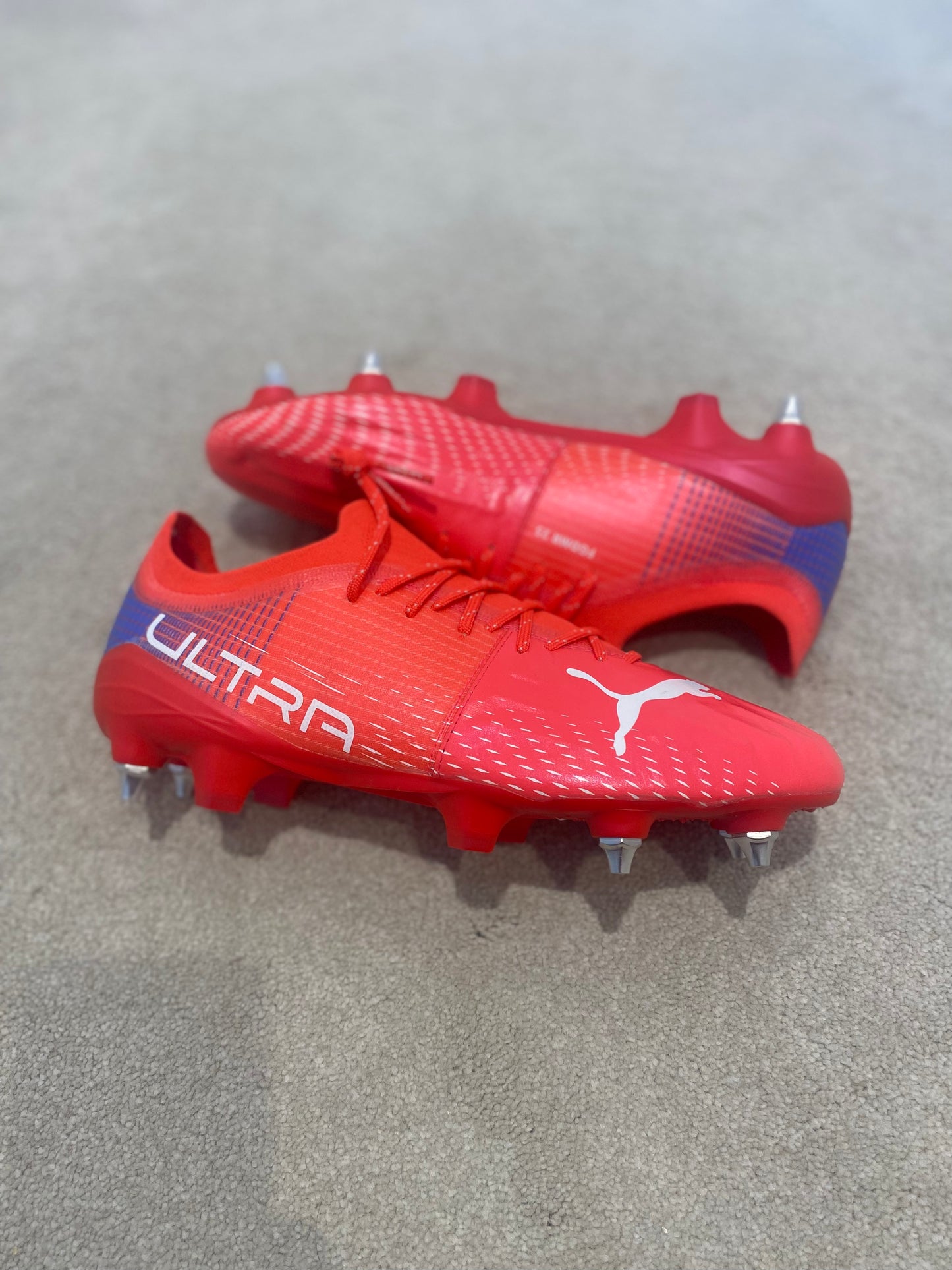 Puma Ultra 1.3 SG 'Fernandinho' Custom match issued boots - Pink / Blue