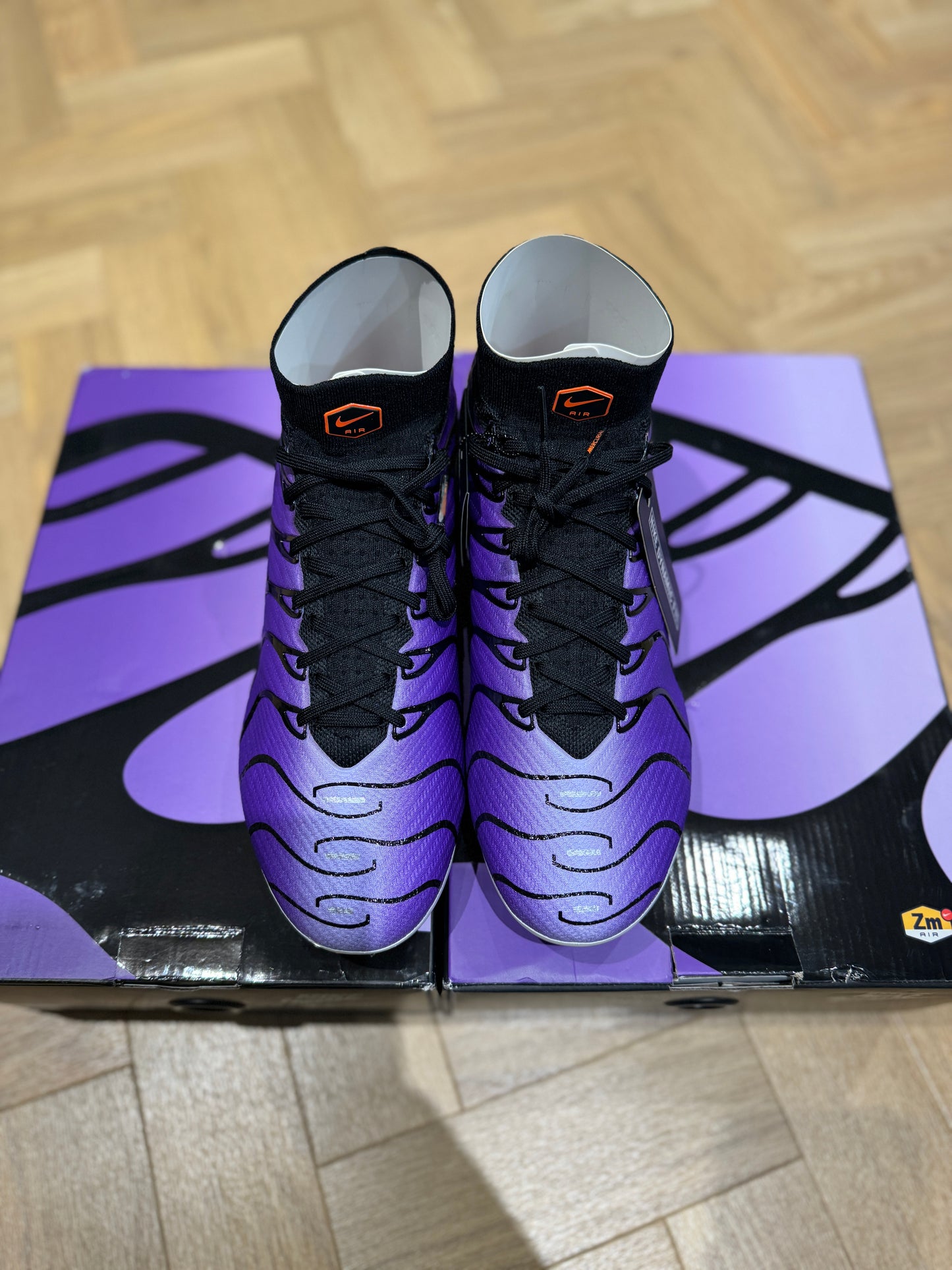 Nike Zoom Mercurial Superfly 9 Elite x Air Max Plus FG - Purple / Black