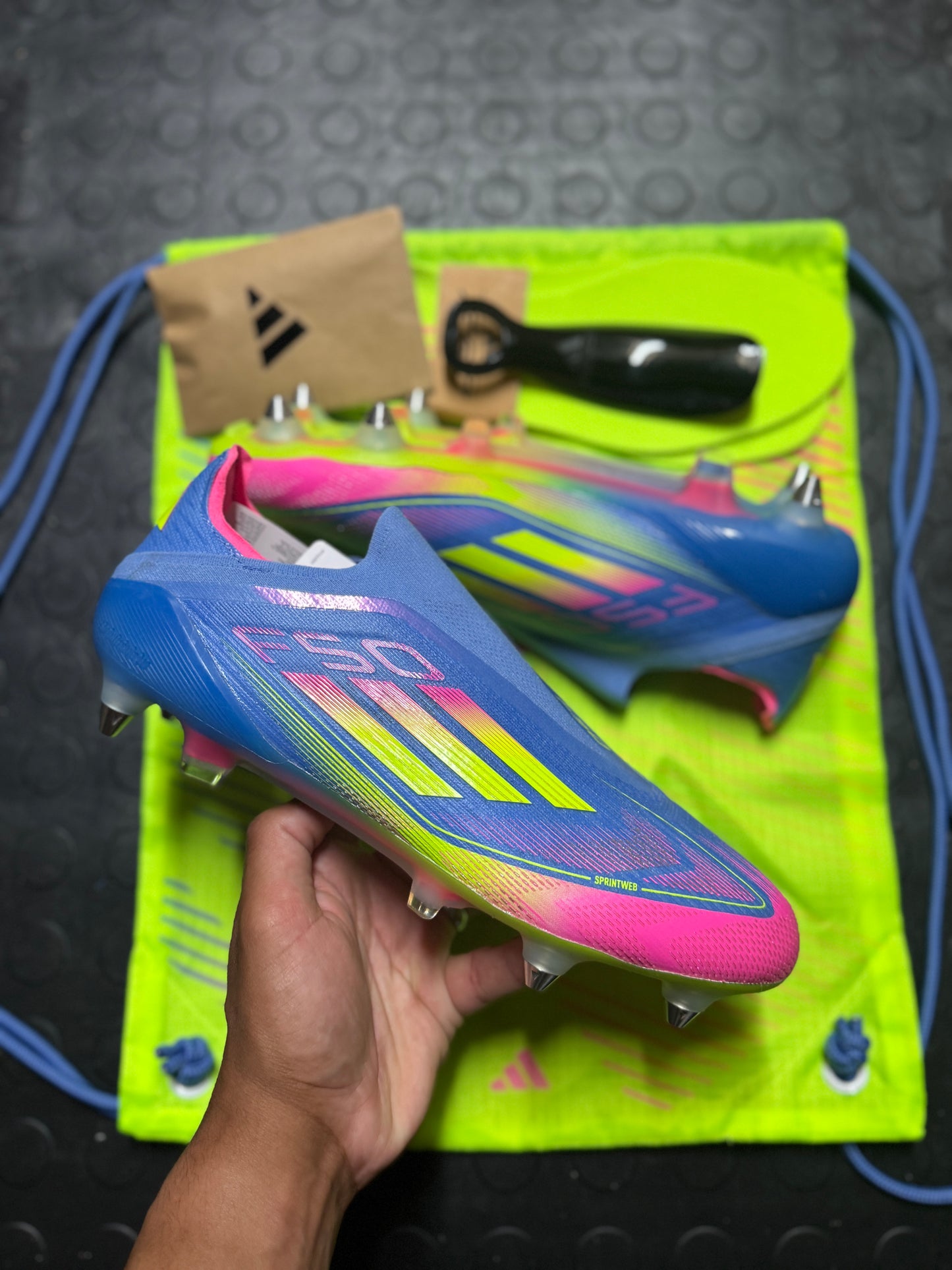 Adidas F50 LL Elite SG - Blue / Yellow / Pink