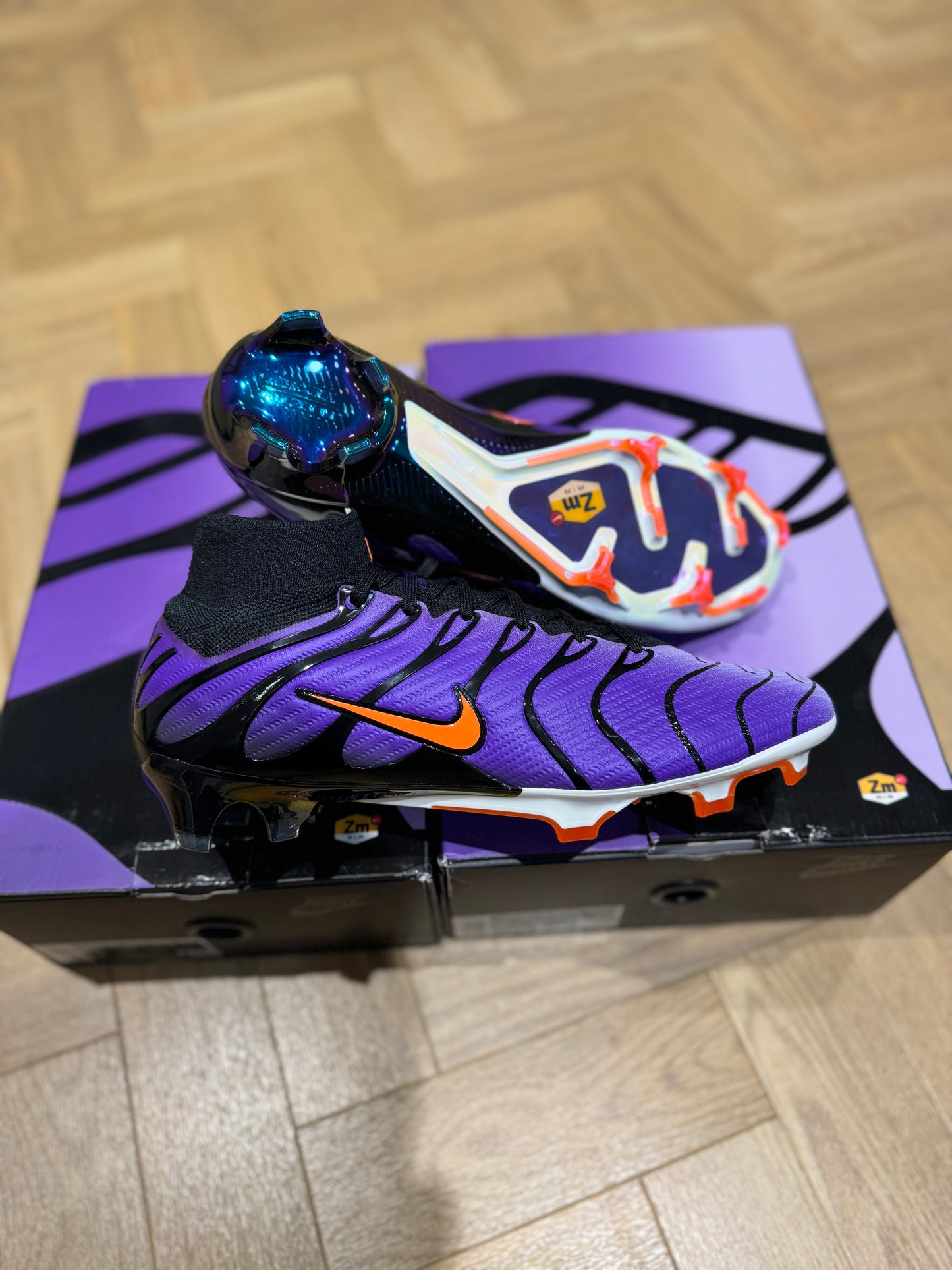 Nike Zoom Mercurial Superfly 9 Elite x Air Max Plus FG - Purple / Black