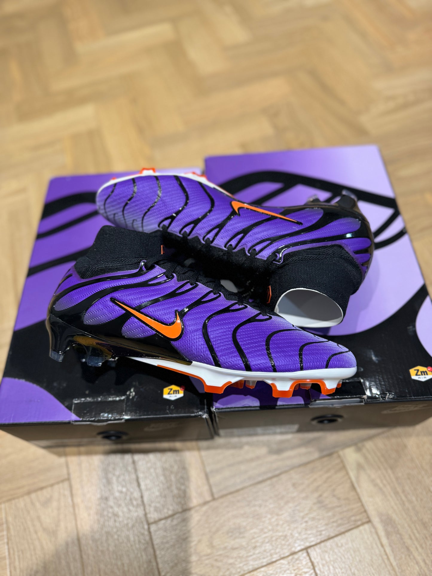 Nike Zoom Mercurial Superfly 9 Elite x Air Max Plus FG - Purple / Black