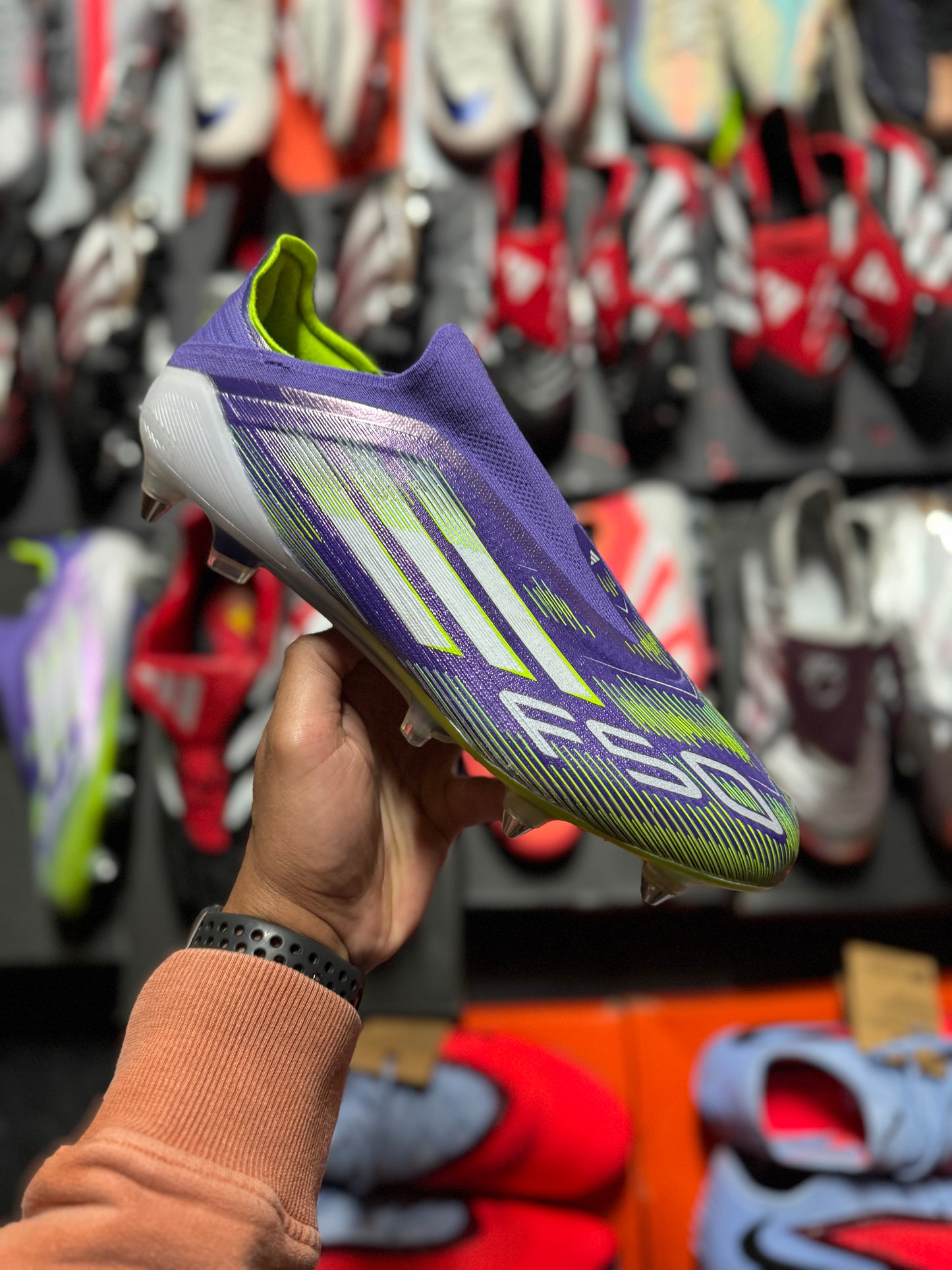 Adidas F50 Elite Laceless SG - Purple / Green