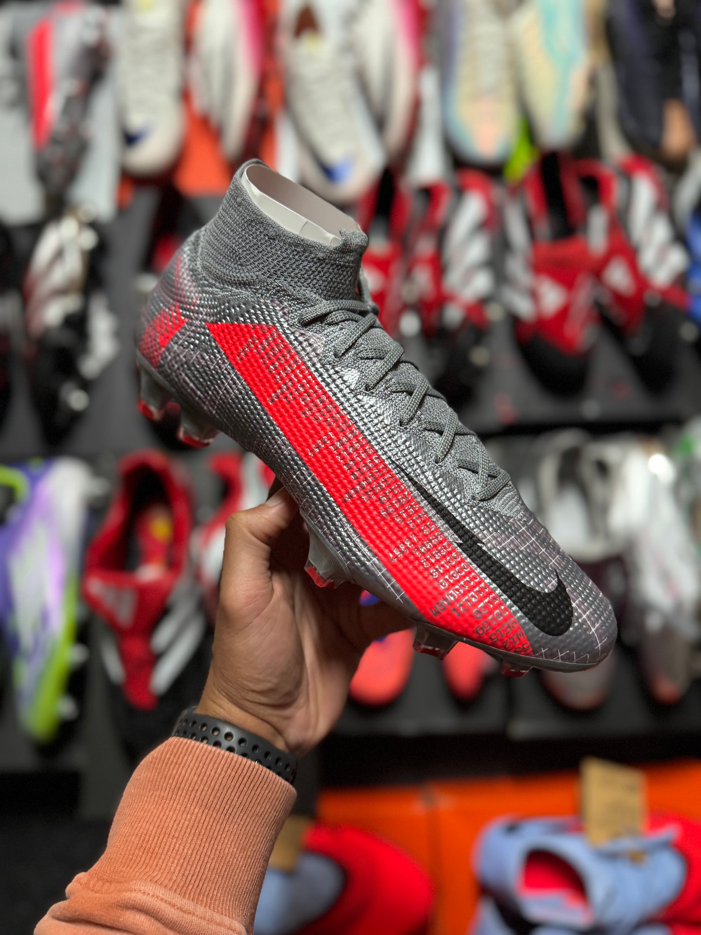 Nike Mercurial Superfly 7 Elite FG - Silver / Red